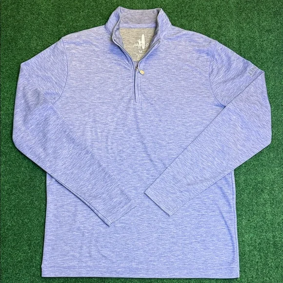 Johnnie-O: Quarter-Zip Golf & Casual Pullover Sweater (Light Blue / Size Medium) - Picture 1 of 8